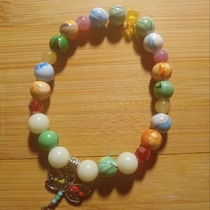 Gold Charm Bracelet with Gemstones